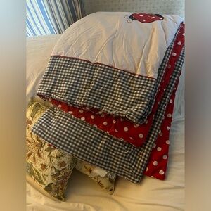 JoJO designs Decorative Ladybug Embroidered Comforter - White and Red